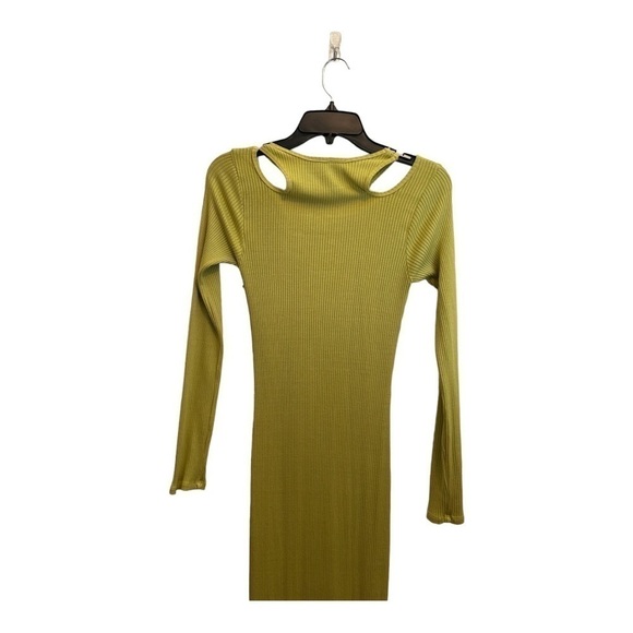 Simon Miller Anz Rib Cutout Long Sleeve Dress in kiwi (lime green) - Picture 11 of 15